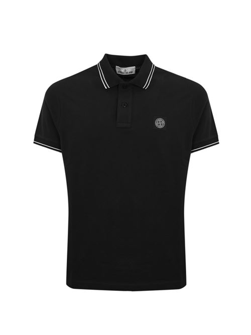 Polo 22002SC in cotone pique Black STONE ISLAND | 22002SCS0018V0029